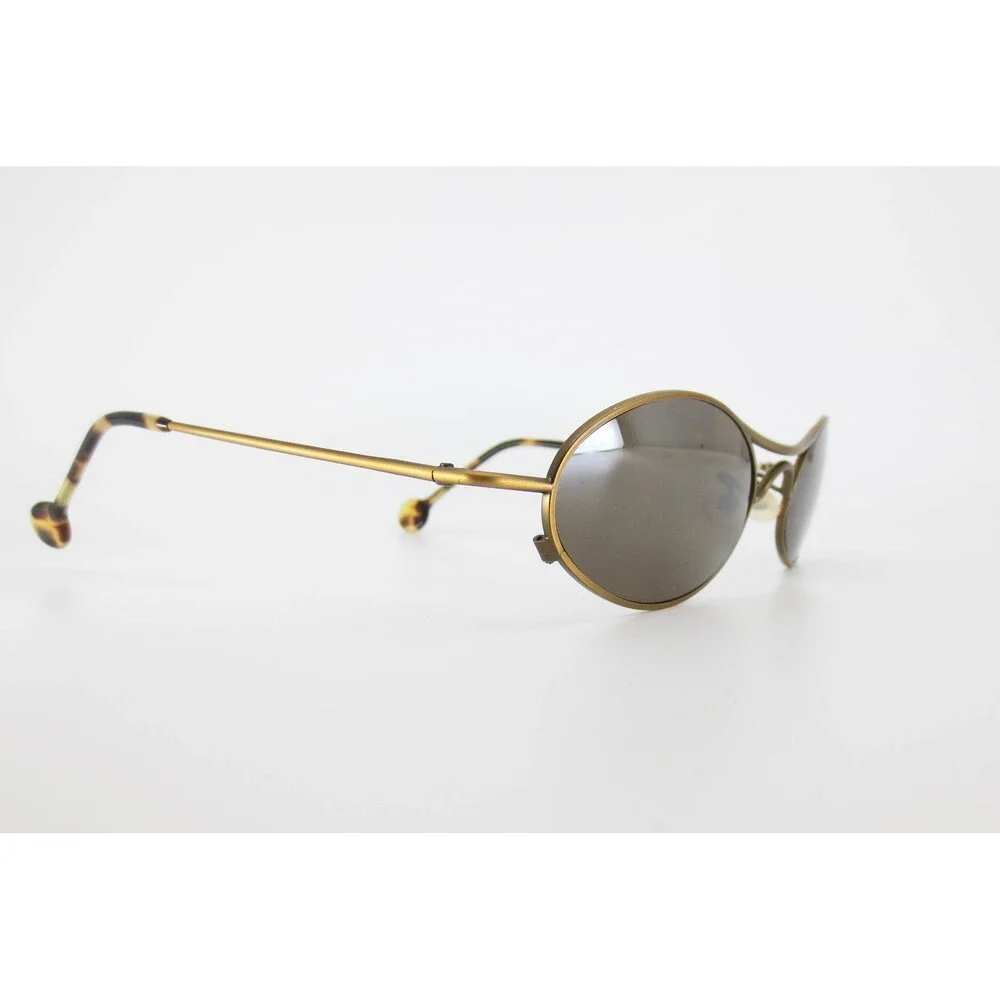 L.A. Eyeworks VOX 455 Matte Gold Oval Sunglasses Made in Italy 35081